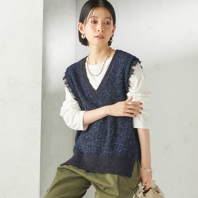 シップス（SHIPS）/《予約》〈手洗い可能〉ミックスカラー Vネック プルオーバー