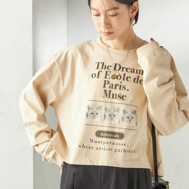 シップス（SHIPS）/《予約》【SHIPS別注】Odub: フォト プリント クロップド ロングスリーブ TEE