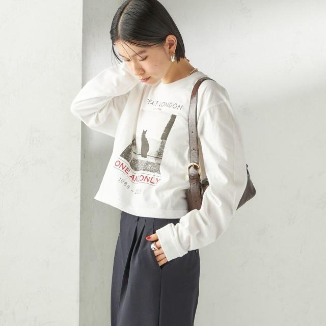 シップス（SHIPS）/《予約》【SHIPS別注】Odub: フォト プリント クロップド ロングスリーブ TEE