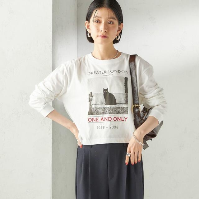 シップス（SHIPS）/《予約》【SHIPS別注】Odub: フォト プリント クロップド ロングスリーブ TEE