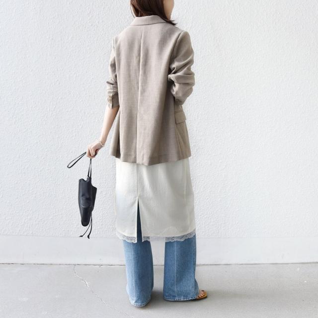 シップス（SHIPS）/《予約》〈洗濯機可能〉ダル サテン 裾 レース スカート