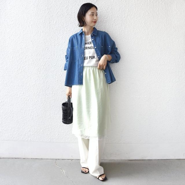 シップス（SHIPS）/《予約》〈洗濯機可能〉ダル サテン 裾 レース スカート