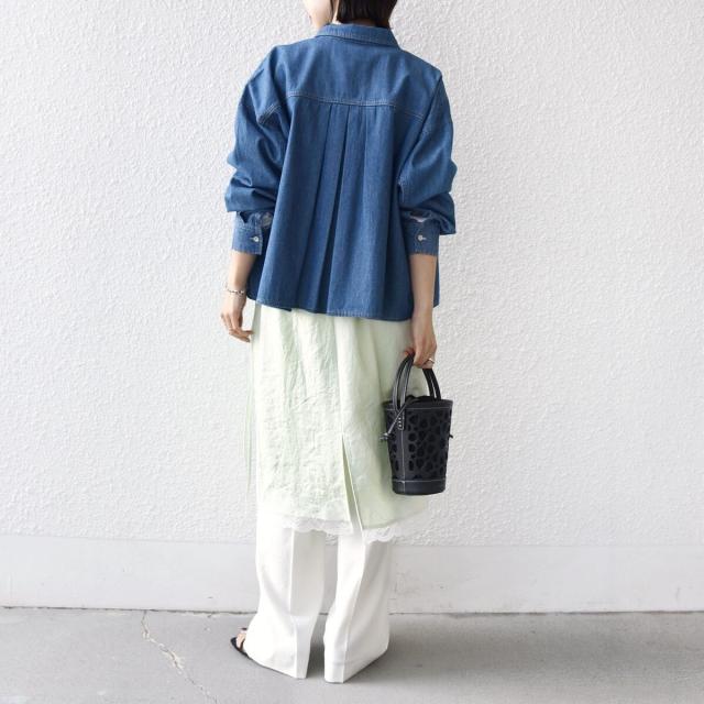 シップス（SHIPS）/《予約》〈洗濯機可能〉ダル サテン 裾 レース スカート