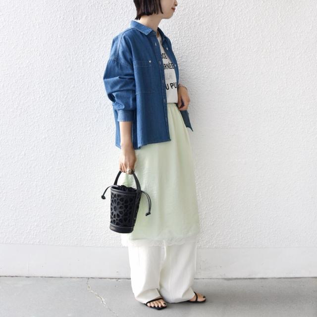 シップス（SHIPS）/《予約》〈洗濯機可能〉ダル サテン 裾 レース スカート