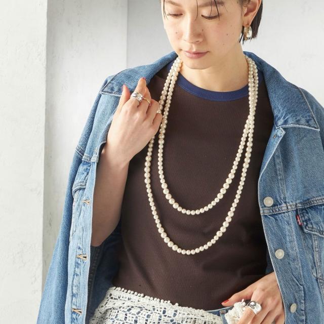 シップス（SHIPS）/グラデーション ロング パールモチーフ ネックレス