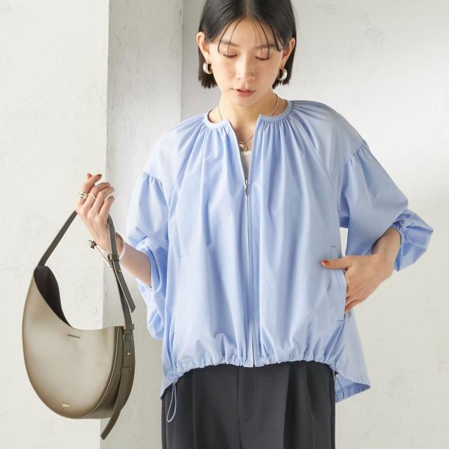 シップス（SHIPS）/〈接触冷感 / 撥水加工〉TEXBRID(R) タフタ ギャザー 羽織 ブルゾン
