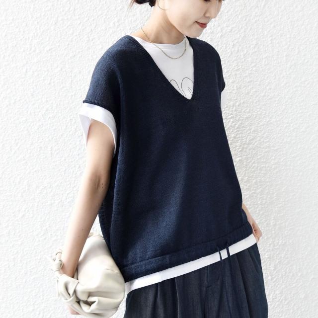 シップス（SHIPS）/〈手洗い可能〉ブライト ペーパー 裾 ドロスト ニット プルオーバー_2