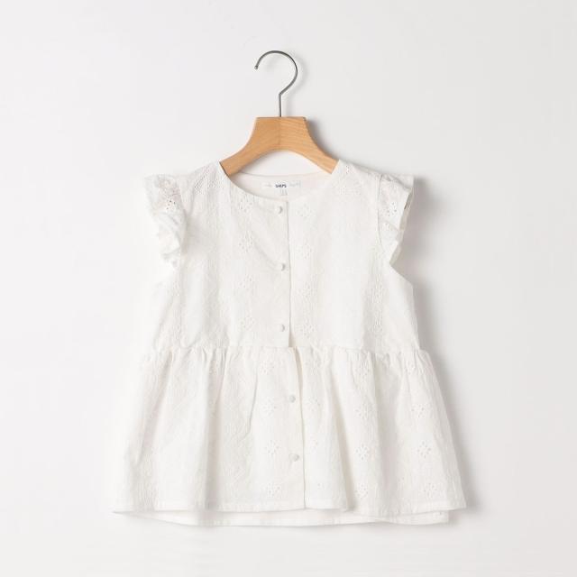 シップス（SHIPS）/SHIPS KIDS:80〜90cm / レース エンブロイダリー ペプラム ブラウス