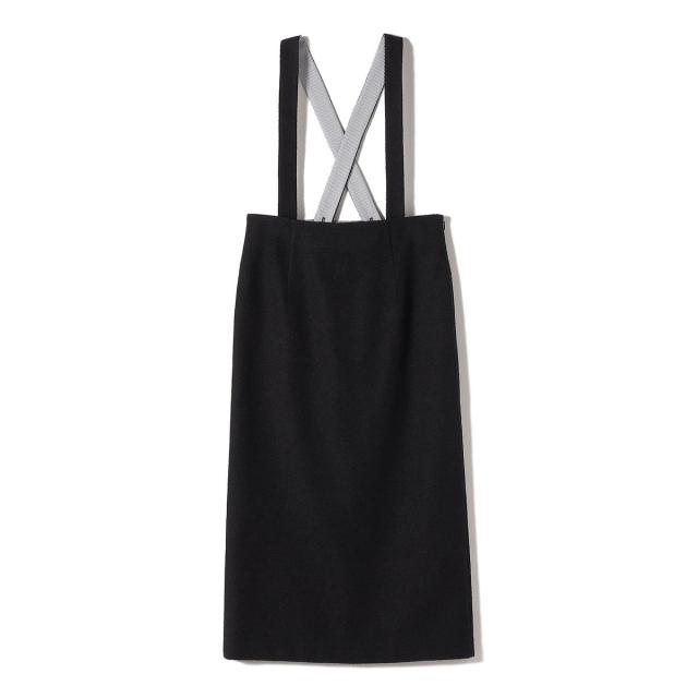 シップス（SHIPS）/SHIPS Primary Navy Label:プードル ツイード サスペンダー スカート