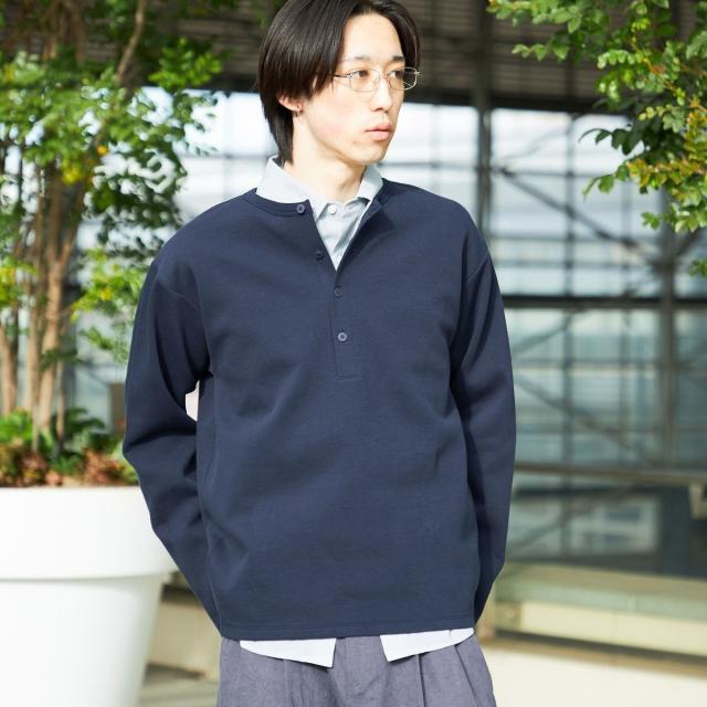 シップス（SHIPS）/City Ambient Products: ピケ ヘンリー ネック ロングスリーブ