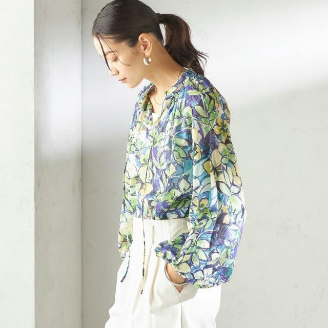 シップス（SHIPS）/〈手洗い可能〉DEVEAUX 綿 プリント ブラウス_6
