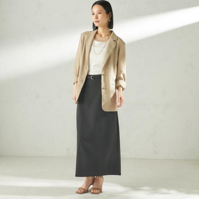 シップス（SHIPS）/堀田茜×SHIPS:〈手洗い可能〉ベルト 付き ジョーゼット スカート_2