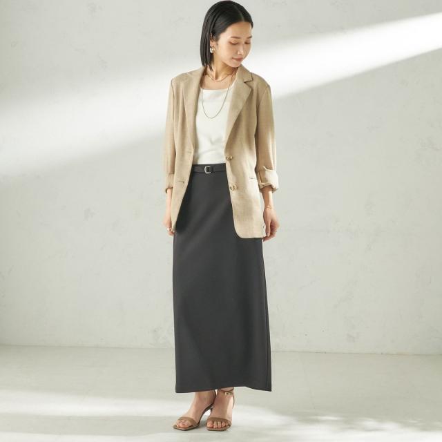 シップス（SHIPS）/堀田茜×SHIPS:〈手洗い可能〉ベルト 付き ジョーゼット スカート_3