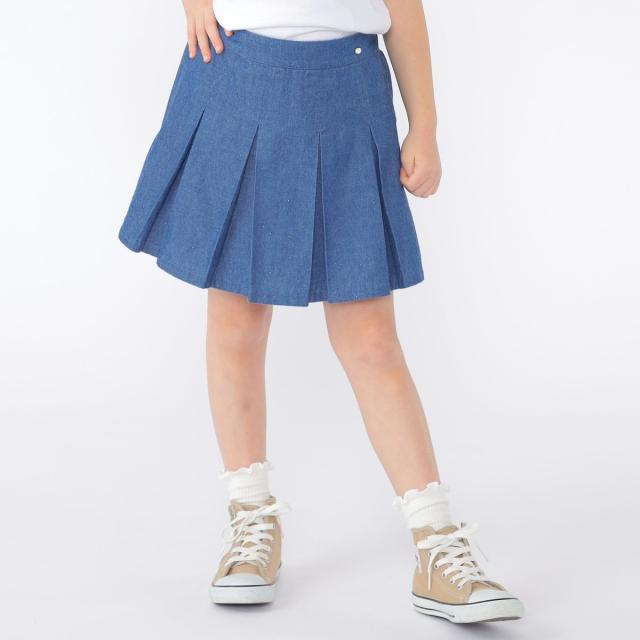 シップス（SHIPS）/SHIPS KIDS:100〜130cm /ラメ デニム プリーツ キュロット