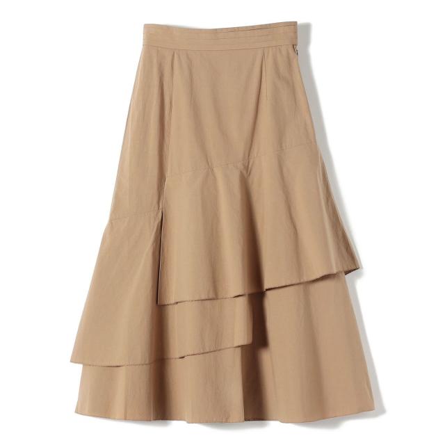 シップス（SHIPS）/SHIPS Primary Navy Label:〈手洗い可能〉アシンメトリー ティアード スカート