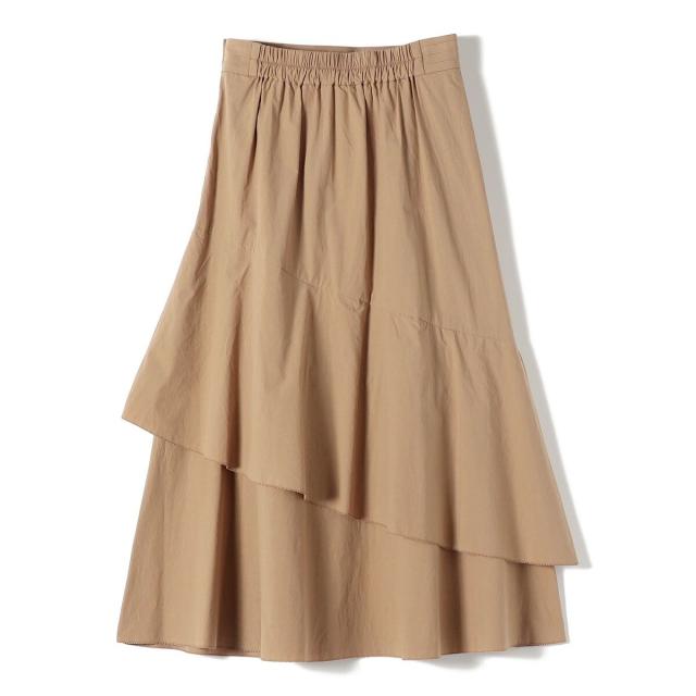 シップス（SHIPS）/SHIPS Primary Navy Label:〈手洗い可能〉アシンメトリー ティアード スカート_3