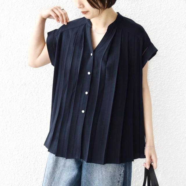 シップス（SHIPS）/【WEB限定】〈手洗い可能〉ストレッチ ジョーゼット プリーツ スキッパー ブラウス_2