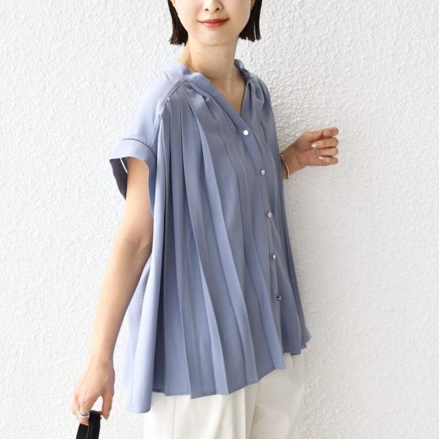 シップス（SHIPS）/【WEB限定】〈手洗い可能〉ストレッチ ジョーゼット プリーツ スキッパー ブラウス_19