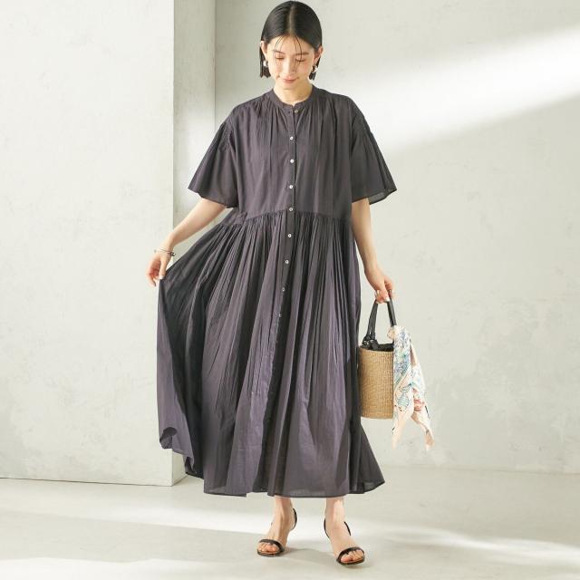 シップス（SHIPS）/【SHIPS別注】Fanaka:〈手洗い可能〉ストライプ ドビー 羽織 ワンピース_6