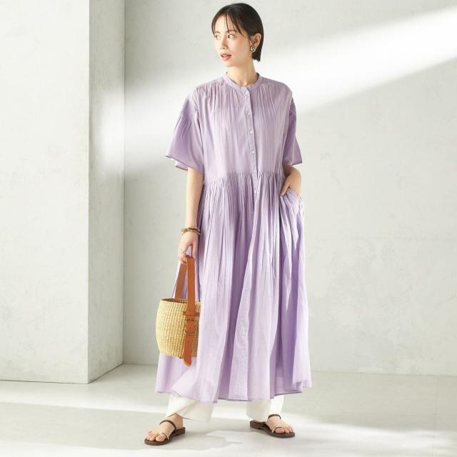 シップス（SHIPS）/【SHIPS別注】Fanaka:〈手洗い可能〉ストライプ ドビー 羽織 ワンピース_7