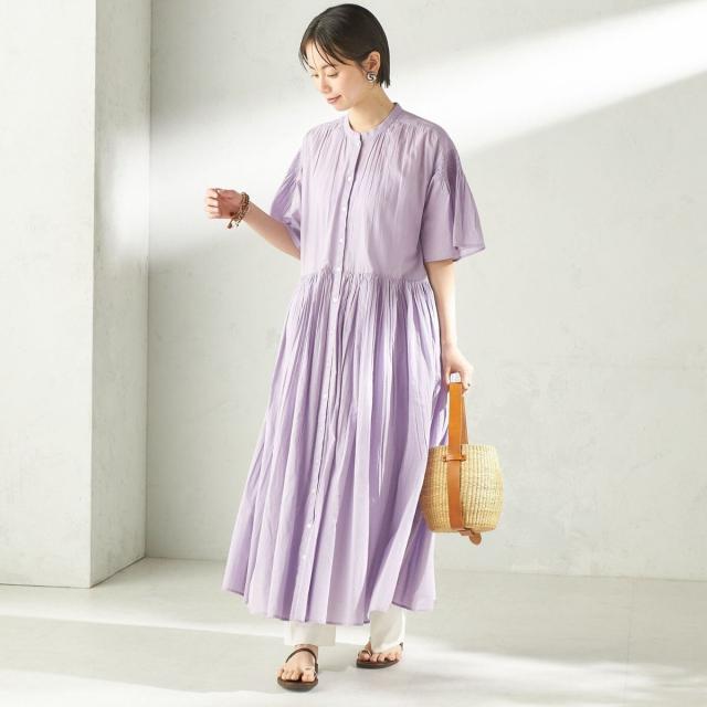 シップス（SHIPS）/【SHIPS別注】Fanaka:〈手洗い可能〉ストライプ ドビー 羽織 ワンピース_8