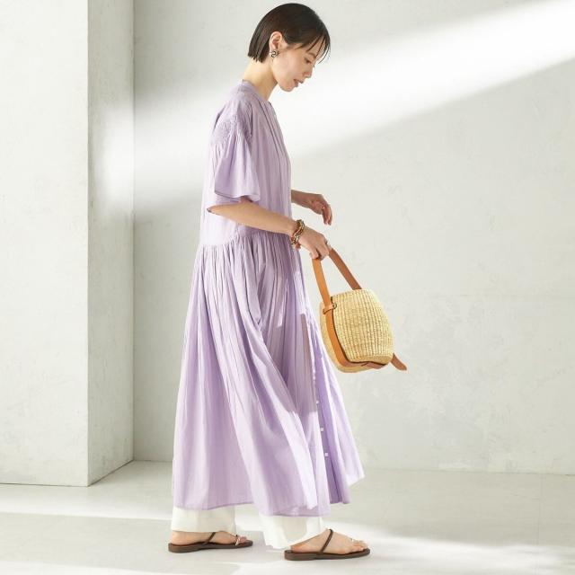 シップス（SHIPS）/【SHIPS別注】Fanaka:〈手洗い可能〉ストライプ ドビー 羽織 ワンピース_10