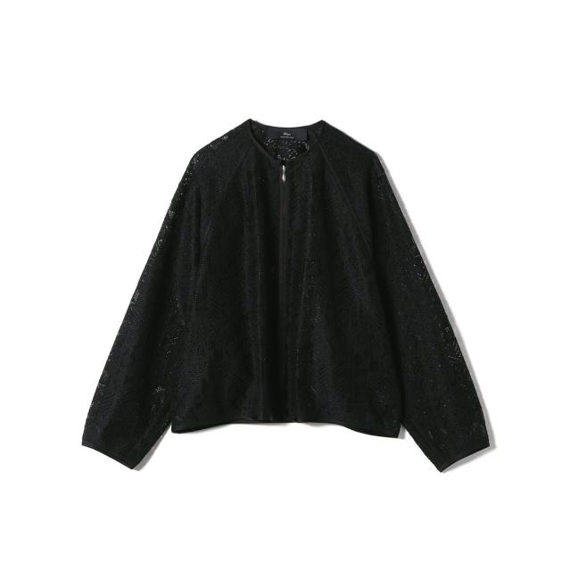 【NEW】シップス（SHIPS）/SHIPS Primary Navy Label:〈手洗い可能〉幾何学 ラッセル レース ブルゾン