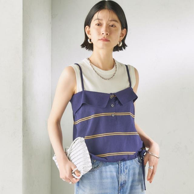 シップス（SHIPS）/【SHIPS別注】crinkle crinkle crinkle:〈洗い濯ぎ機能力のある〉POLO CAMI