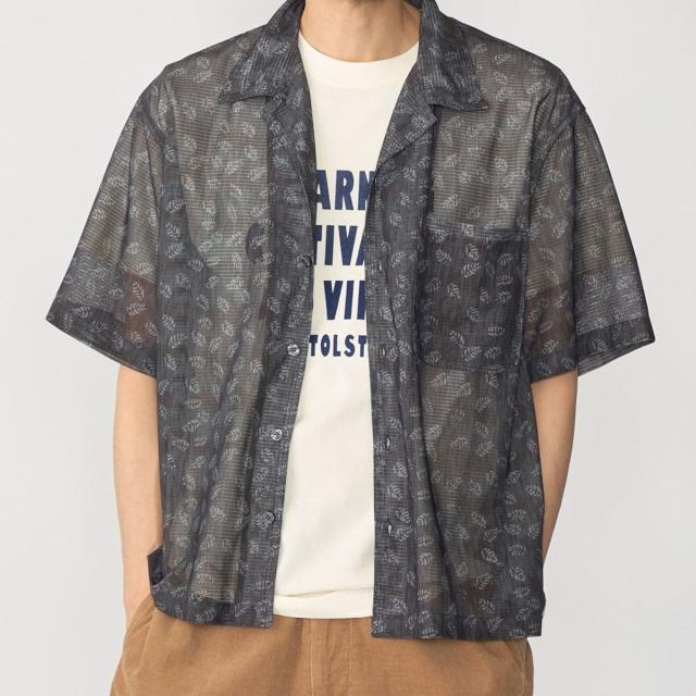 シップス（SHIPS）/SHIPS: メッシュ リーフプリント ショートスリーブ シャツ_1
