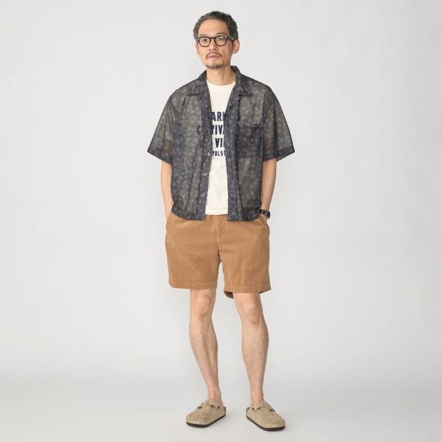 シップス（SHIPS）/SHIPS: メッシュ リーフプリント ショートスリーブ シャツ_3