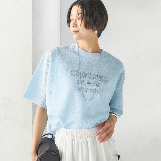 シップス（SHIPS）/《予約》〈手洗い可能〉レース ジャカード ショートスリーブ カットソー_2