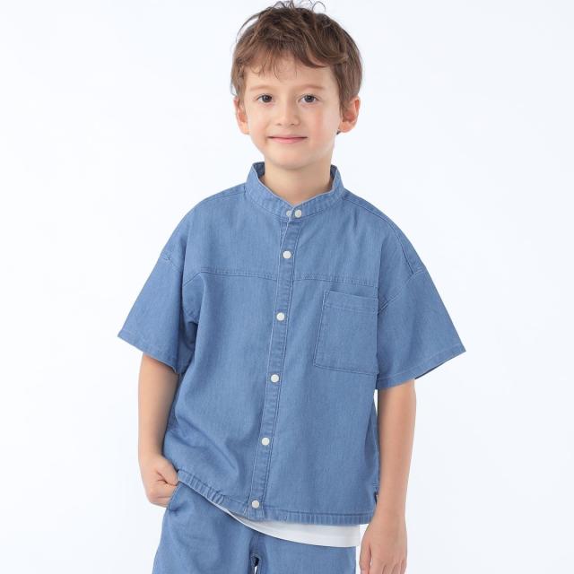 シップス（SHIPS）/SHIPS KIDS:100〜130cm /〈接触冷感〉ドライメッシュ デニム バンドカラー シャツ 7,700円