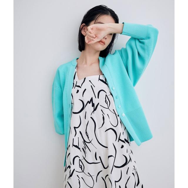 アダムエロペ（ADAM ET ROPE’）/オーガニックコットンキーネックフォルムカーディガンの通販は