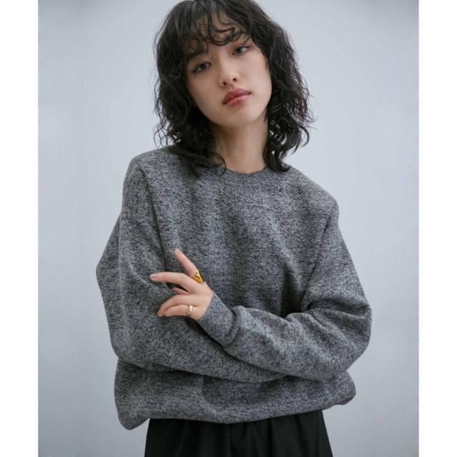 アダムエロペ（ADAM ET ROPE’）/《ドラマ着用》杢スウェット クルーネック ニットプルオーバー/ヘビーウエイト/ユニセックス