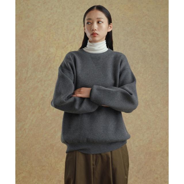 アダムエロペ（ADAM ET ROPE’）/《ドラマ着用》杢スウェット クルーネック ニットプルオーバー/ヘビーウエイト/ユニセックス