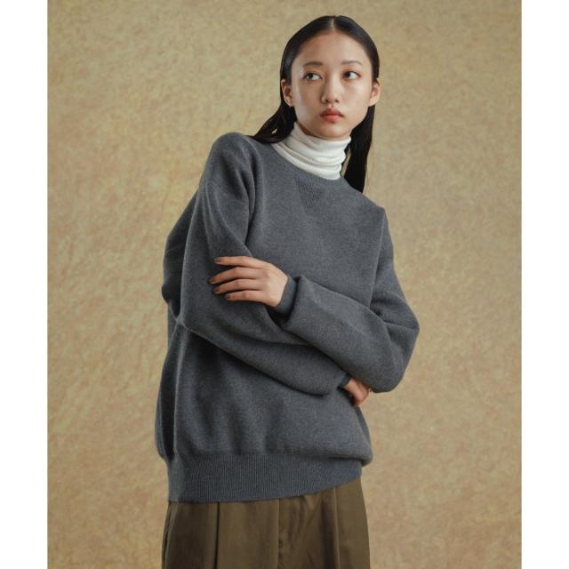 アダムエロペ（ADAM ET ROPE’）/《ドラマ着用》杢スウェット クルーネック ニットプルオーバー/ヘビーウエイト/ユニセックス