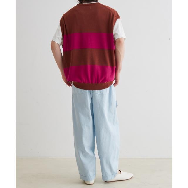 早いもの勝ち‼️ADAM ET ROPE' ボーダーニットベスト ADAM ET ROPE' ベスト ジレ WASHI MIX ボーダー ニット メンズ