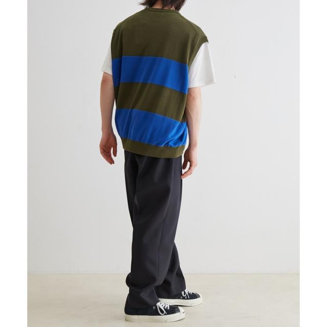 早いもの勝ち‼️ADAM ET ROPE' ボーダーニットベスト ADAM ET ROPE' ベスト ジレ WASHI MIX ボーダー ニット メンズ
