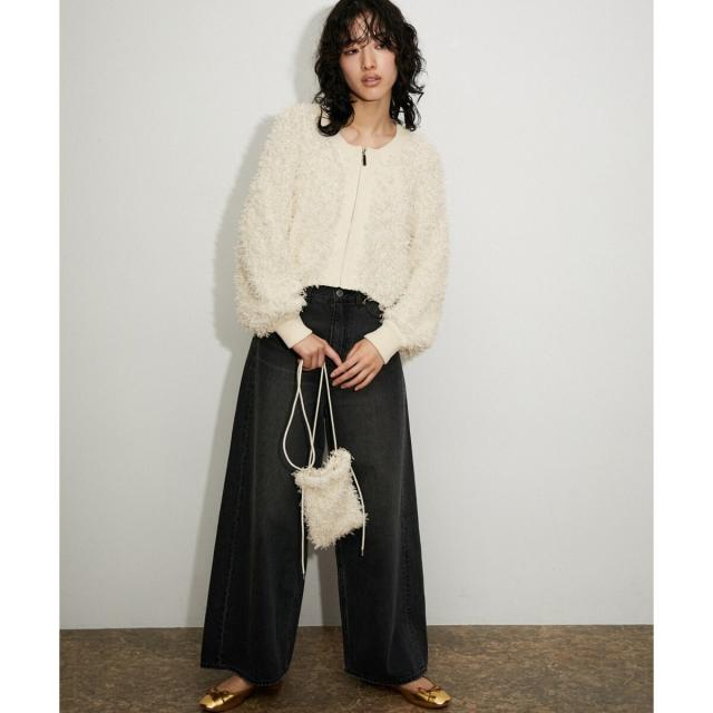 アダムエロペ（ADAM ET ROPE'）/フリンジニットブルゾン