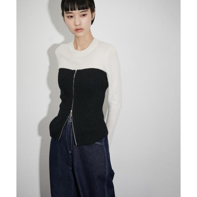 アダムエロペ（ADAM ET ROPE’）/【サステナブル】ウールシルクニットビスチェ