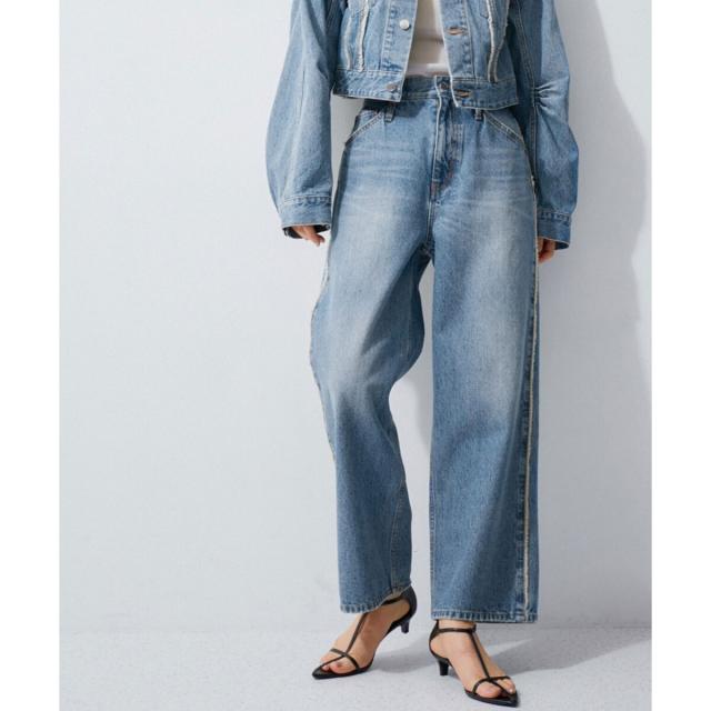 アダムエロペ（ADAM ET ROPE’）/【サステナブル】フリンジアジャストデニムパンツの通販は