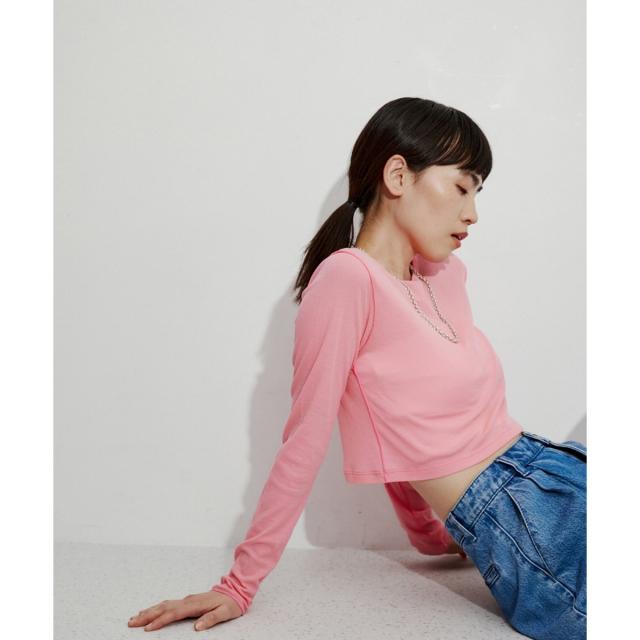 アダムエロペ（ADAM ET ROPE’）/追撚シアーテレコクロップドプルオーバー