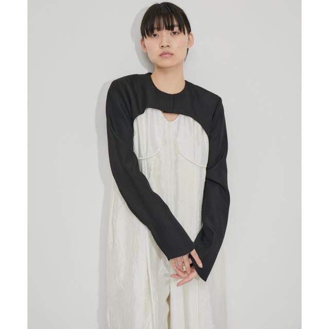 アダムエロペ ジャケットボレロ ブラック ADAM ET ROPE' ジャケット ノーカラージャケット 「新色追加