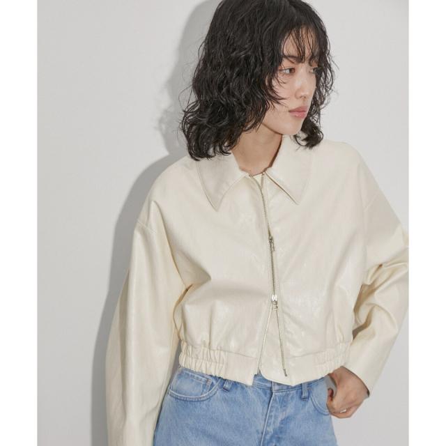 アダムエロペ（ADAM ET ROPE'）/フェイクレザーショートブルゾンの通販
