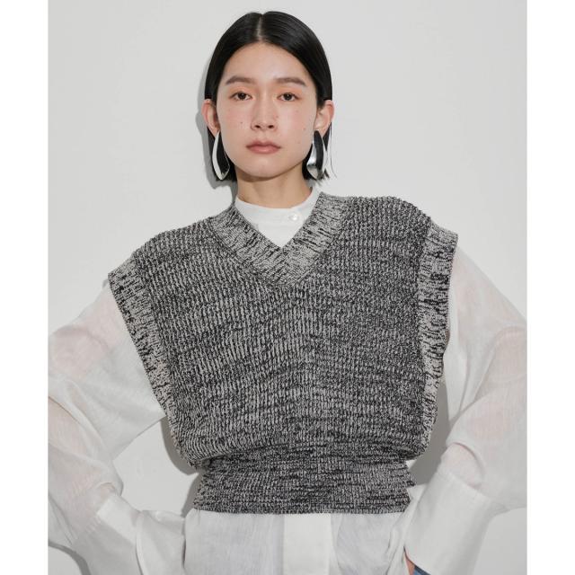 アダムエロペ（ADAM ET ROPE’）/【サステナブル・洗える】ペーパーヤーンミックスニットベストの通販は 10,989円