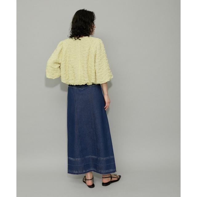 【新品】アダムエロペ　フロントジップデニムスカート ADAM ET ROPE'（アダムエロペ） デニムスカート 「WEB限定」フロント