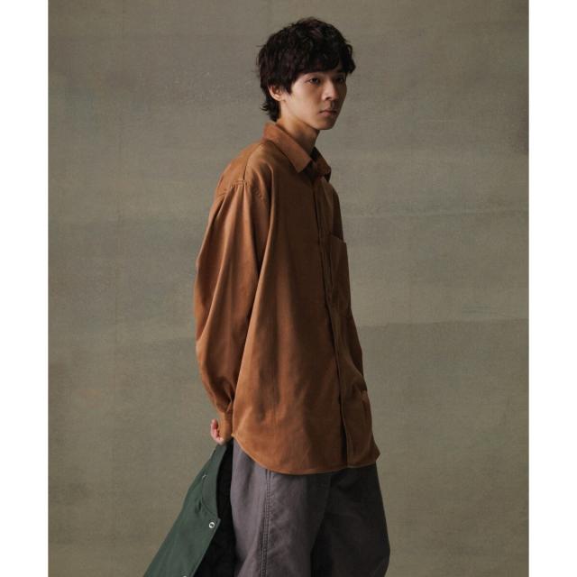 アダムエロペ(ADAM ET ROPE’)/【小松マテーレ】スエード オーバーサイズ シャツ / ユニセックスの通販は
