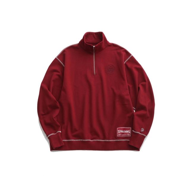 アダムエロペ（ADAM ET ROPE’）/《別注》【SPALDING/スポルディング】EMBROIDERY HALF ZIP POLO SWE