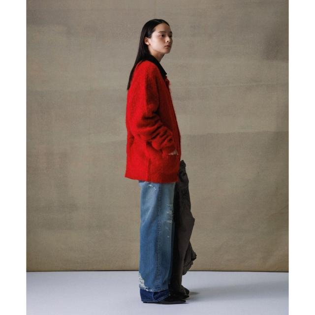 アダムエロペ（ADAM ET ROPE’）/【定番】モヘアミックス オーバーサイズ クルーネックカーディガン / ユニセックス