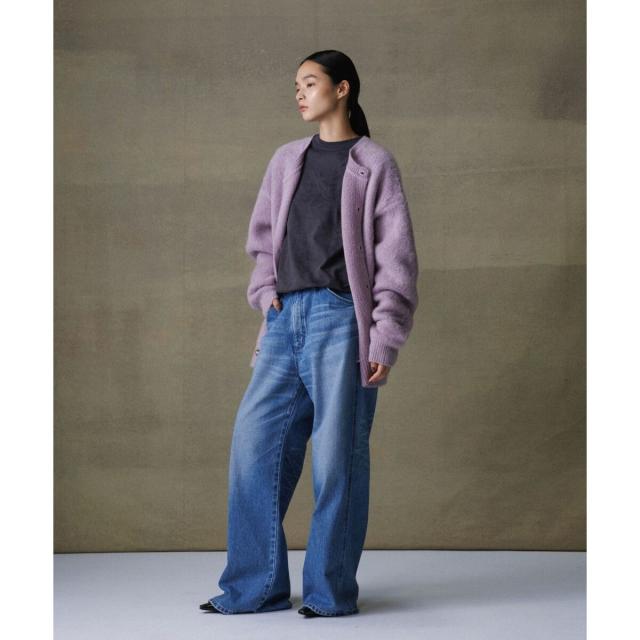 アダムエロペ（ADAM ET ROPE’）/【定番】モヘアミックス オーバーサイズ クルーネックカーディガン / ユニセックス